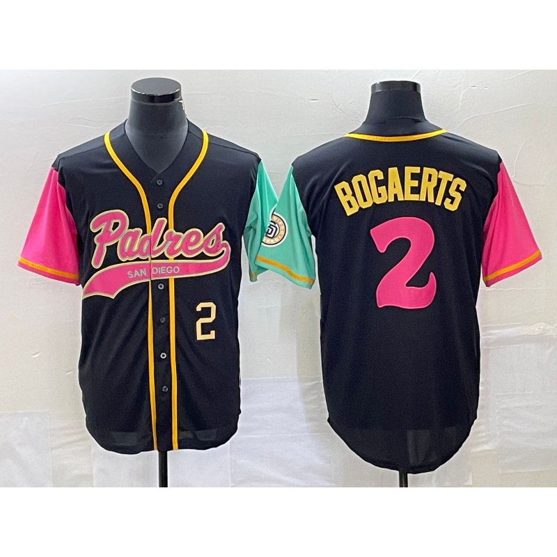 San Diego Padres #2 Xander Bogaerts Number Black AmberGomez NEW 2023 City Connect Cool Base Stitched Jersey