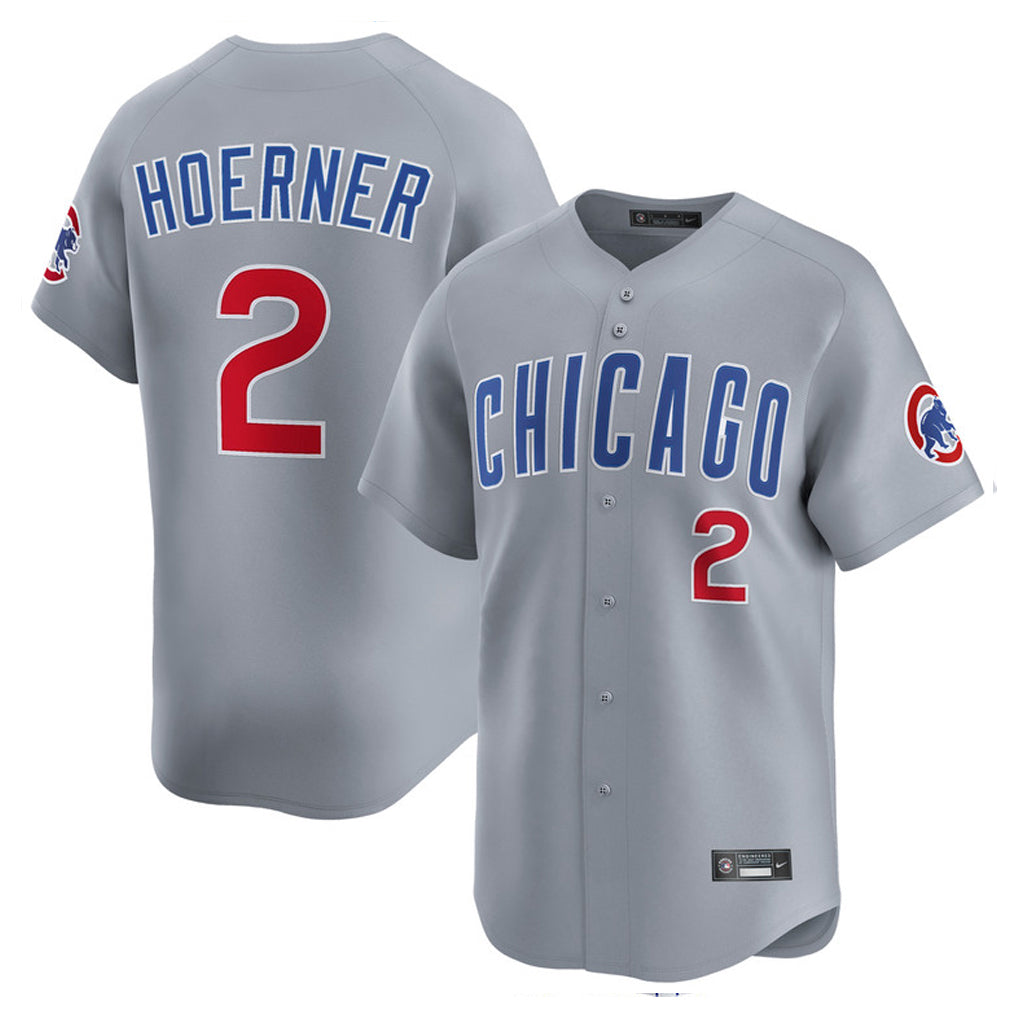 Chicago Cubs #2 Nico Hoerner Player Gray AmberGomez Road Limited Home Stitched Jerseys
