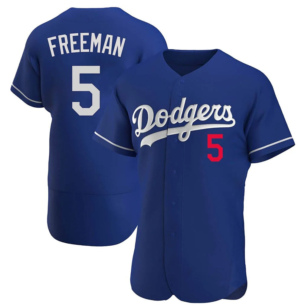 Los Angeles Dodgers #5 Freddie Freeman Player Royal AmberGomez Limited Elite Home Stitched Jerseys