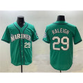 Seattle Mariners #29 Cal Raleigh Aqua AmberGomez Limited Stitched jersey