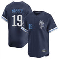 Kansas City Royals #19 Michael Massey Player Navy AmberGomez City Connect Limited Home Stitched Jerseys