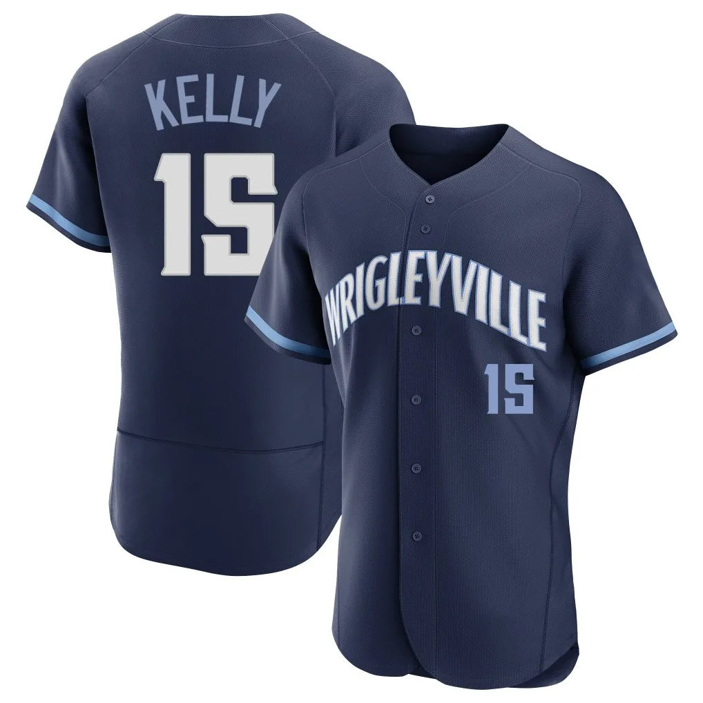 Chicago Cubs #15 Carson Kelly Player Navy AmberGomez City Connect Limited Elite Home Stitched Jerseys