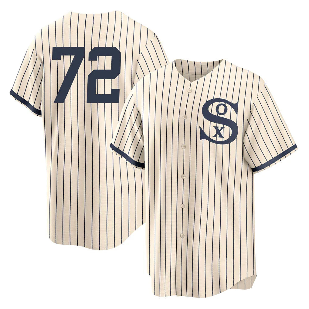 Chicago White Sox #72 Carlton Fisk Player Cream AmberGomez Field of Dreams Home Game Stitched Jerseys