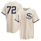 Chicago White Sox #72 Carlton Fisk Player Cream AmberGomez Field of Dreams Home Game Stitched Jerseys