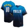 Philadelphia Phillies #10 J.T. Realmuto Blue AmberGomez 2024 City Connect Limited Player Jersey