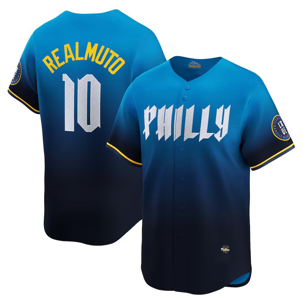 Philadelphia Phillies #10 J.T. Realmuto Blue AmberGomez 2024 City Connect Limited Player Jersey