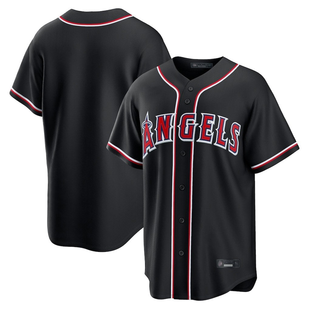 Los Angeles Angels Blank Player Black AmberGomez Fashion Out Home Game Stitched Jerseys