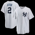 New York Yankees #2 Derek Jeter White AmberGomez Home Retired Player Replica Jersey