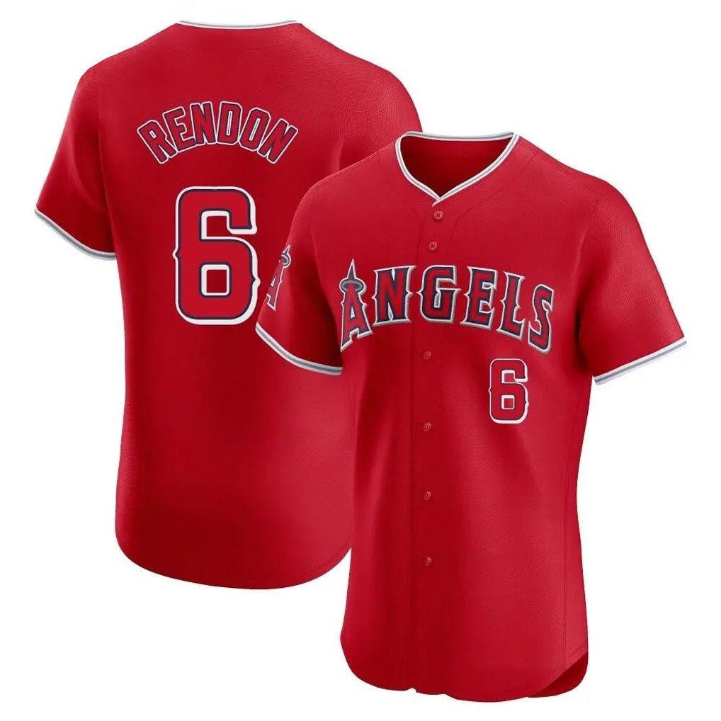 Los Angeles Angels #6 Anthony Rendon Player Red AmberGomez Home Limited Elite Stitched Jerseys