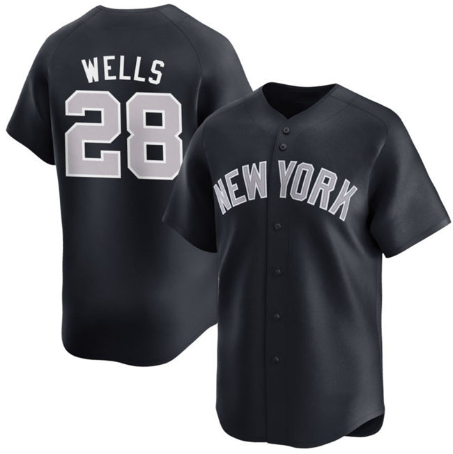 New York Yankees #28 Austin Wells White AmberGomez 2025 Home Limited Stitched Jersey