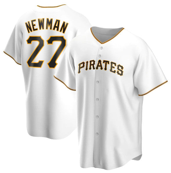 Pittsburgh Pirates #27 Kevin Newman White AmberGomez Cool Base Stitched Jersey