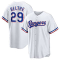 Texas Rangers #29 Adrian Beltre White AmberGomez Home Retired Player Replica Jersey