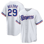 Texas Rangers #29 Adrian Beltre White AmberGomez Home Retired Player Replica Jersey