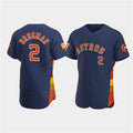 Houston Astros #2 Jose Altuve Navy AmberGomez 60th Anniversary Flex Base Stitched Jersey