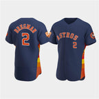 Houston Astros #2 Jose Altuve Navy AmberGomez 60th Anniversary Flex Base Stitched Jersey