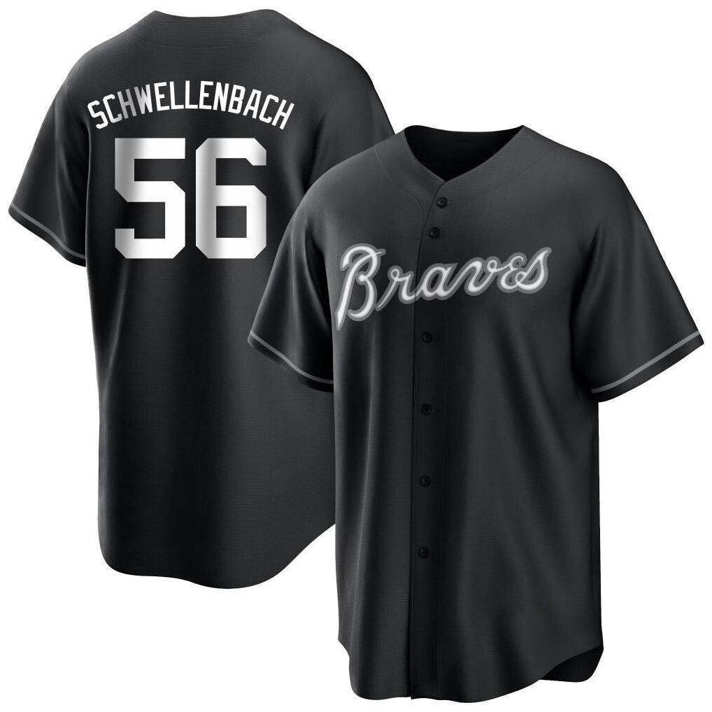 Atlanta Braves #56 Spencer Schwellenbach Player Black AmberGomez Home Game Stitched Jerseys