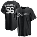 Atlanta Braves #56 Spencer Schwellenbach Player Black AmberGomez Home Game Stitched Jerseys