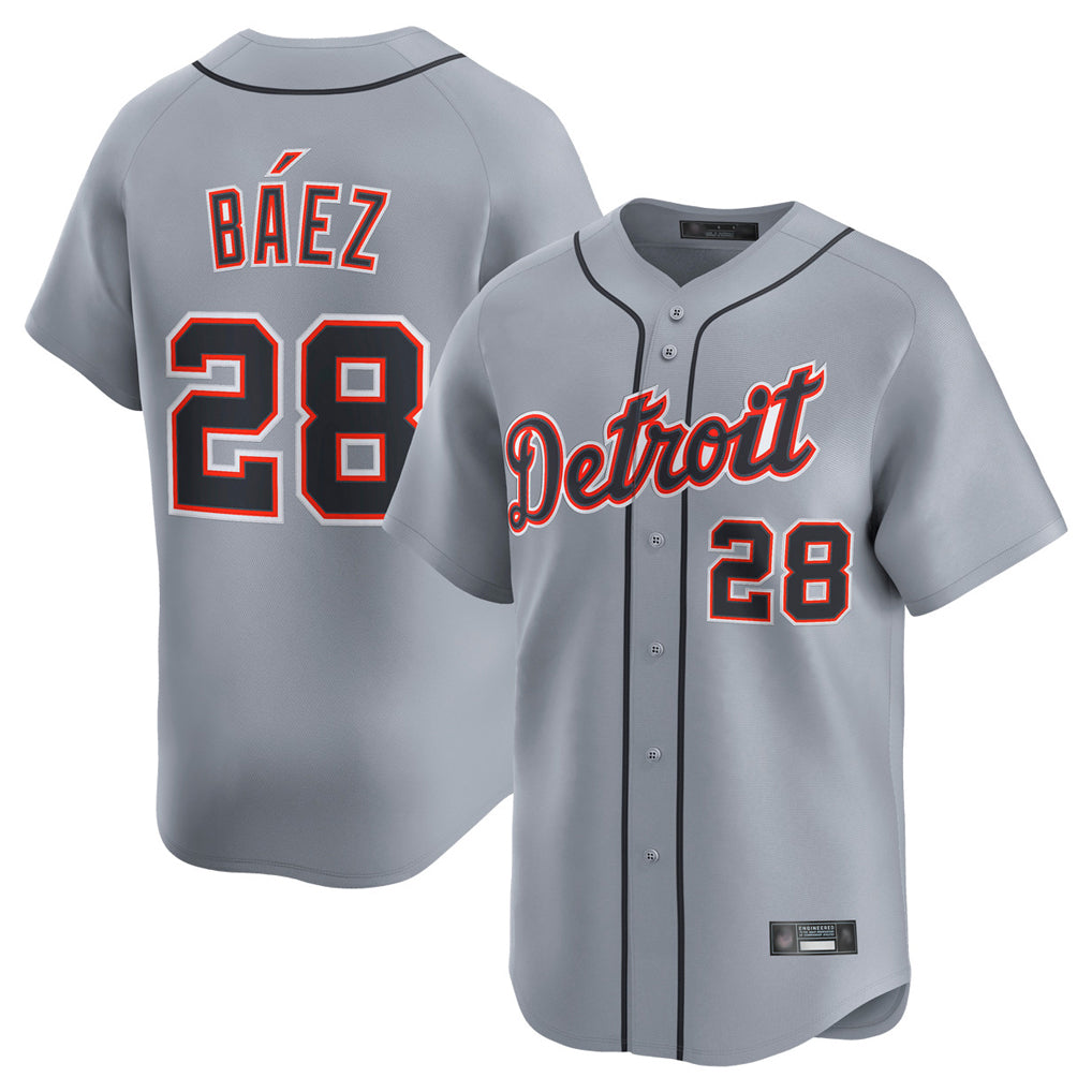 Detroit Tigers #28 Javier Baez Player Gray AmberGomez Home Limited Stitched Jerseys