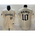 Philadelphia Phillies #10 J.T. Realmuto Cream AmberGomez Gothic Vapor Limited Stitched Jersey