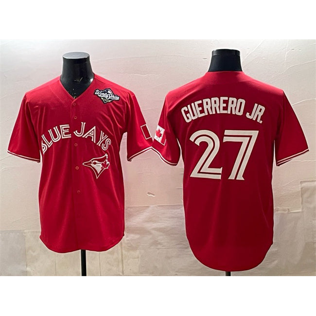 Toronto Blue Jays #27 Vladimir Guerrero Jr. Red AmberGomez 2025 World Series Cool Base Stitched Jersey