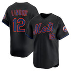 New York Mets #12 Francisco Lindor Black AmberGomez Alternate Limited Jersey