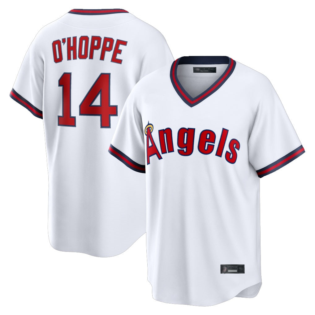 Los Angeles Angels #14 Logan O'Hoppe Player White AmberGomez T-shirt Home Game Stitched Jerseys