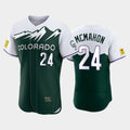 Colorado Rockies #24 Ryan McMahon 2022 Green AmberGomez City Connect Flex Base Stitched Jersey