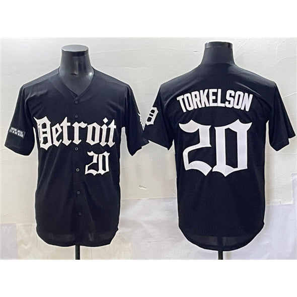 Detroit Tigers #20 Spencer Torkelson Black AmberGomez 'Motor Gothic Edition' Vapor Premier Limited Stitched Jersey
