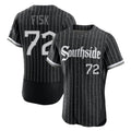 Chicago White Sox #72 Carlton Fisk Player Black AmberGomez City Connect Limited Elite Home Stitched Jerseys