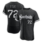 Chicago White Sox #72 Carlton Fisk Player Black AmberGomez City Connect Limited Elite Home Stitched Jerseys