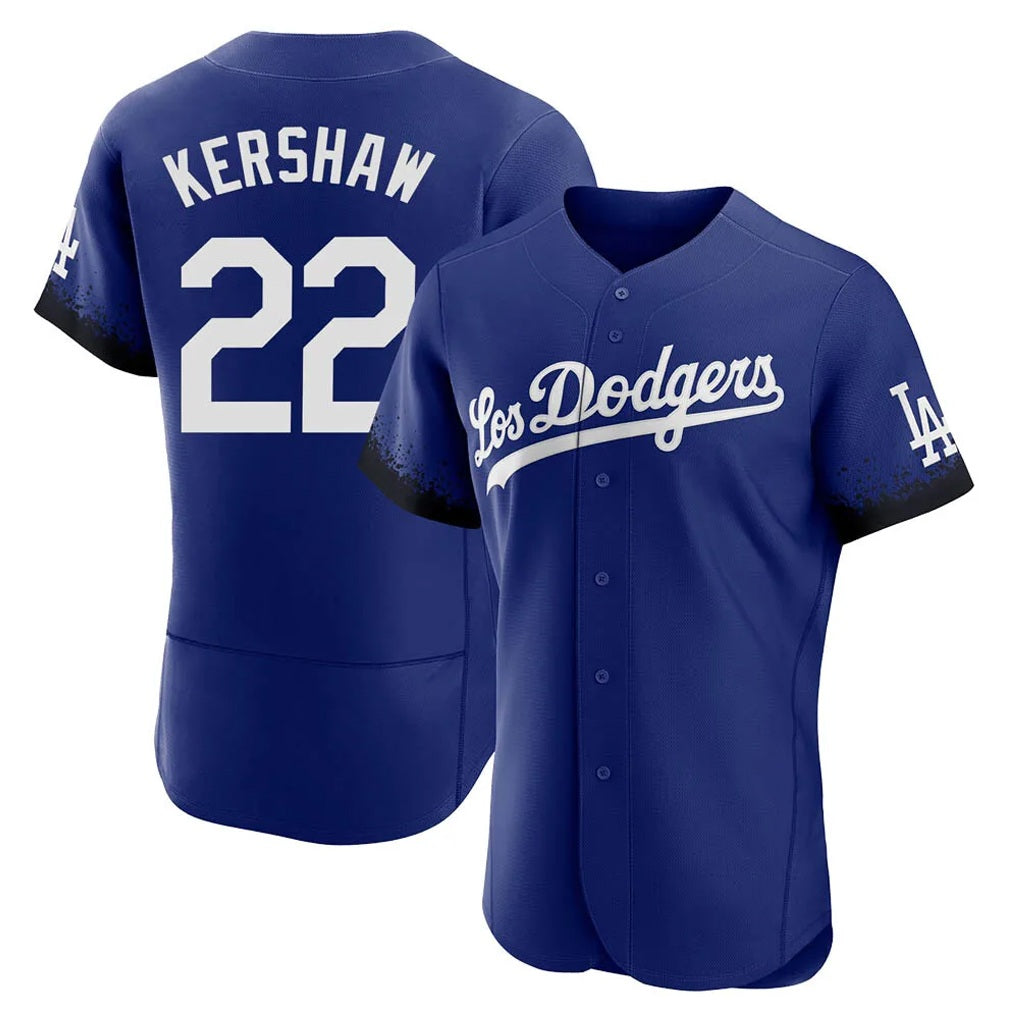 Los Angeles Dodgers #22 Clayton Kershaw Player Royal AmberGomez City Connect Elite Home Stitched Jerseys