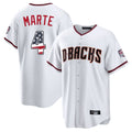 Arizona Diamondbacks #4 Ketel Marte Player White AmberGomez USA 250 Fourth of July Home Game Stitched Jerseys