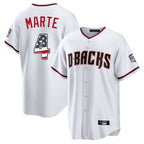 Arizona Diamondbacks #4 Ketel Marte Player White AmberGomez USA 250 Fourth of July Home Game Stitched Jerseys