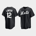 New York Mets #12 Francisco Lindor Black AmberGomez Cool Base Stitched Jersey