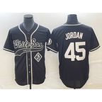 Chicago White Sox #45 Michael Jordan Black AmberGomez Cool Base Stitched Jersey