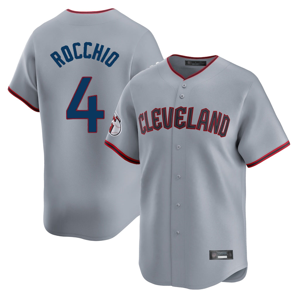 Cleveland Guardians #4 Brayan Rocchio Player Gray AmberGomez Road Limited Home Game Stitched Jerseys