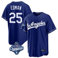 Los Angeles Dodgers #25 Tommy Edman Player Royal AmberGomez World Series Meet Game Stitched Jerseys