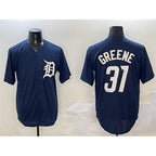 Detroit Tigers #31 Riley Greene Navy AmberGomez Cool Base Stitched Jersey