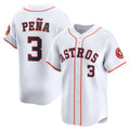 Houston Astros #3 Jeremy Pe?a White AmberGomez Home Limited Player Jersey