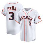 Houston Astros #3 Jeremy Pe?a White AmberGomez Home Limited Player Jersey