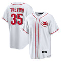 Cincinnati Reds #35 Jose Trevino Player White AmberGomez Game Home Stitched Jerseys