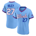 Atlanta Braves #27 Austin Riley Player Powder Blue AmberGomez 2026 City Connect T-shirt Limited Elite Home Game Stitched Jerseys