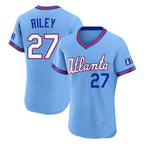 Atlanta Braves #27 Austin Riley Player Powder Blue AmberGomez 2026 City Connect T-shirt Limited Elite Home Game Stitched Jerseys