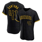 Arizona Diamondbacks #41 Carlos Santana Player Black AmberGomez Snake Skin City Limited Elite Home Game Stitched Jerseys