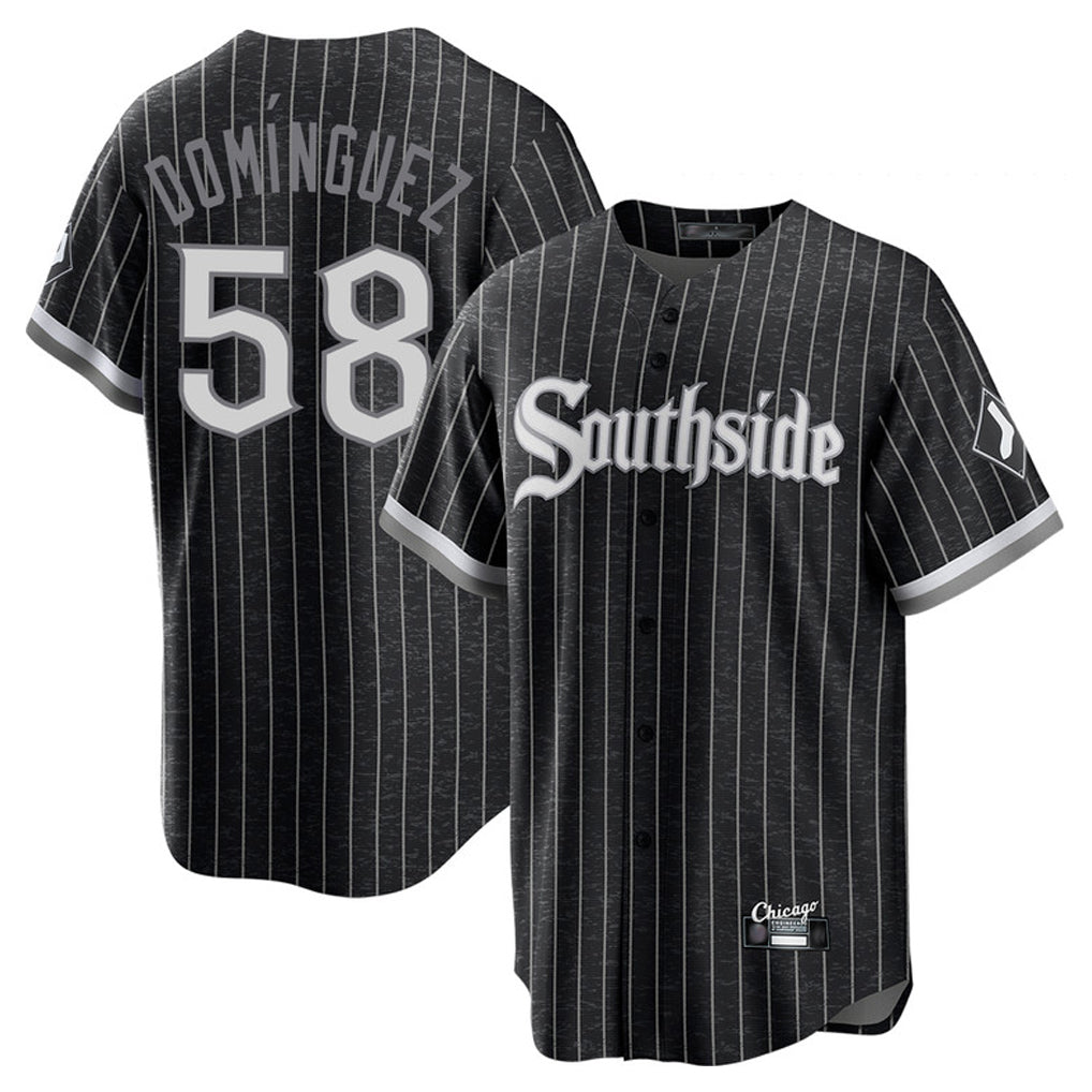 Chicago White Sox #58 Seranthony Dominguez Player Black AmberGomez City Connect Home Game Stitched Jerseys