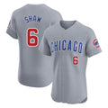Chicago Cubs #6 Matt Shaw Player Gray AmberGomez Road Limited Elite Home Stitched Jerseys