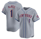 New York Mets #1 Jeff McNeil 2024 Gray AmberGomez Away Limited Stitched Jersey