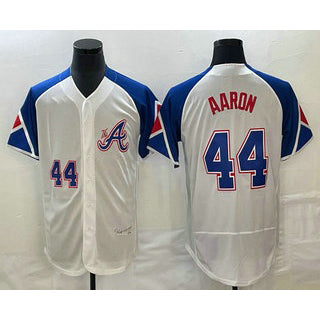 Atlanta Braves #44 Hank Aaron Number White AmberGomez 2023 City Connect Flex Base Stitched Jersey