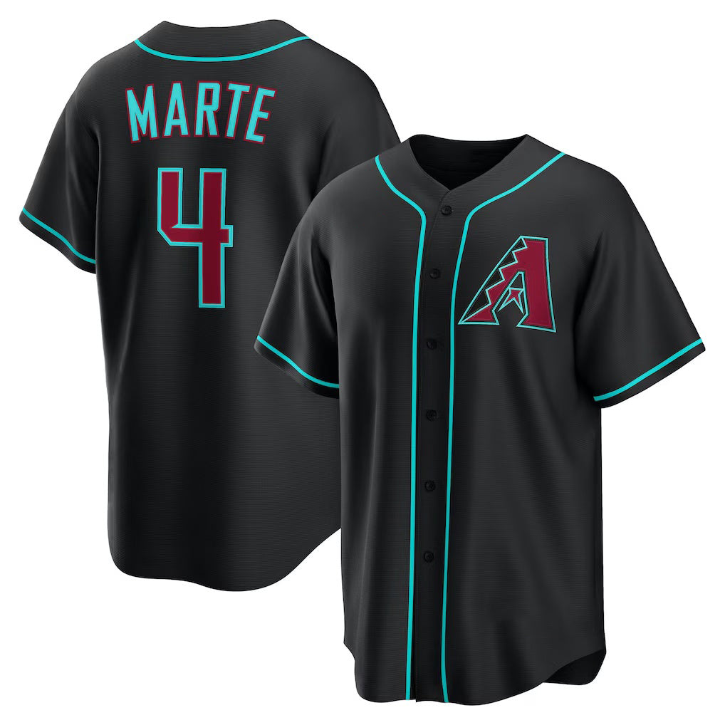 Arizona Diamondbacks #4 Ketel Marte Black AmberGomez Alternate Replica Jersey