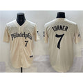 Philadelphia Phillies #7 Trea Turner Cream AmberGomez Gothic Vapor Limited Stitched Jersey